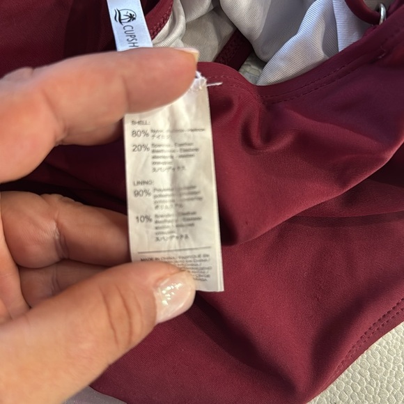 Cupshe Burgundy Ruffle One Piece Swimsuit.  Sz XXL - Picture 7 of 8